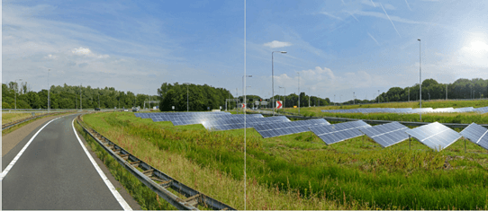 Foto's van hoe het eruit komt te zien als de zonnepanelen bij Beeckestijn gelegd worden